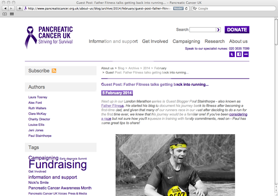 Pancreatic Cancer UK - Father Fitness